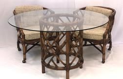 BAMBOO GLASS TABLE